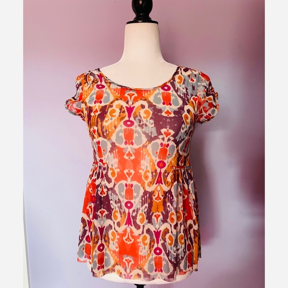 Anthropologie Weston Wear Sprouted Peplum Top - Picture 3 of 6